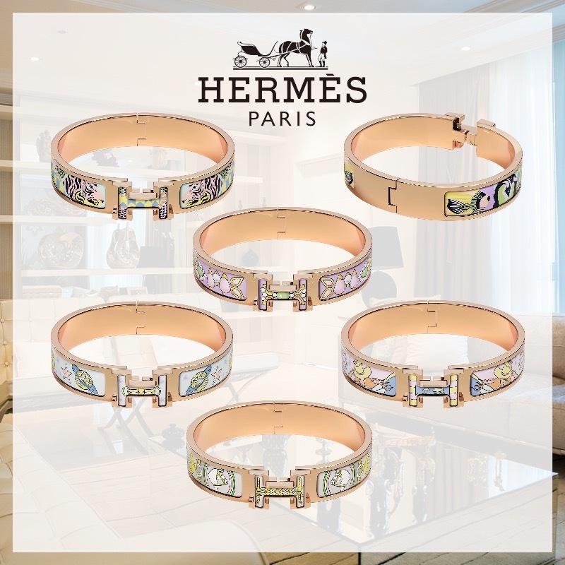 【華やかデザイン】HERMES《クリックH》 エナメルブレスレット