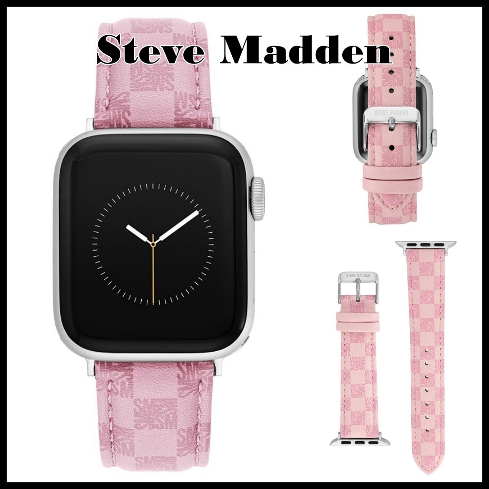 Steve Madden★ロゴ×市松模様がおしゃれApple WatchバンドPINK