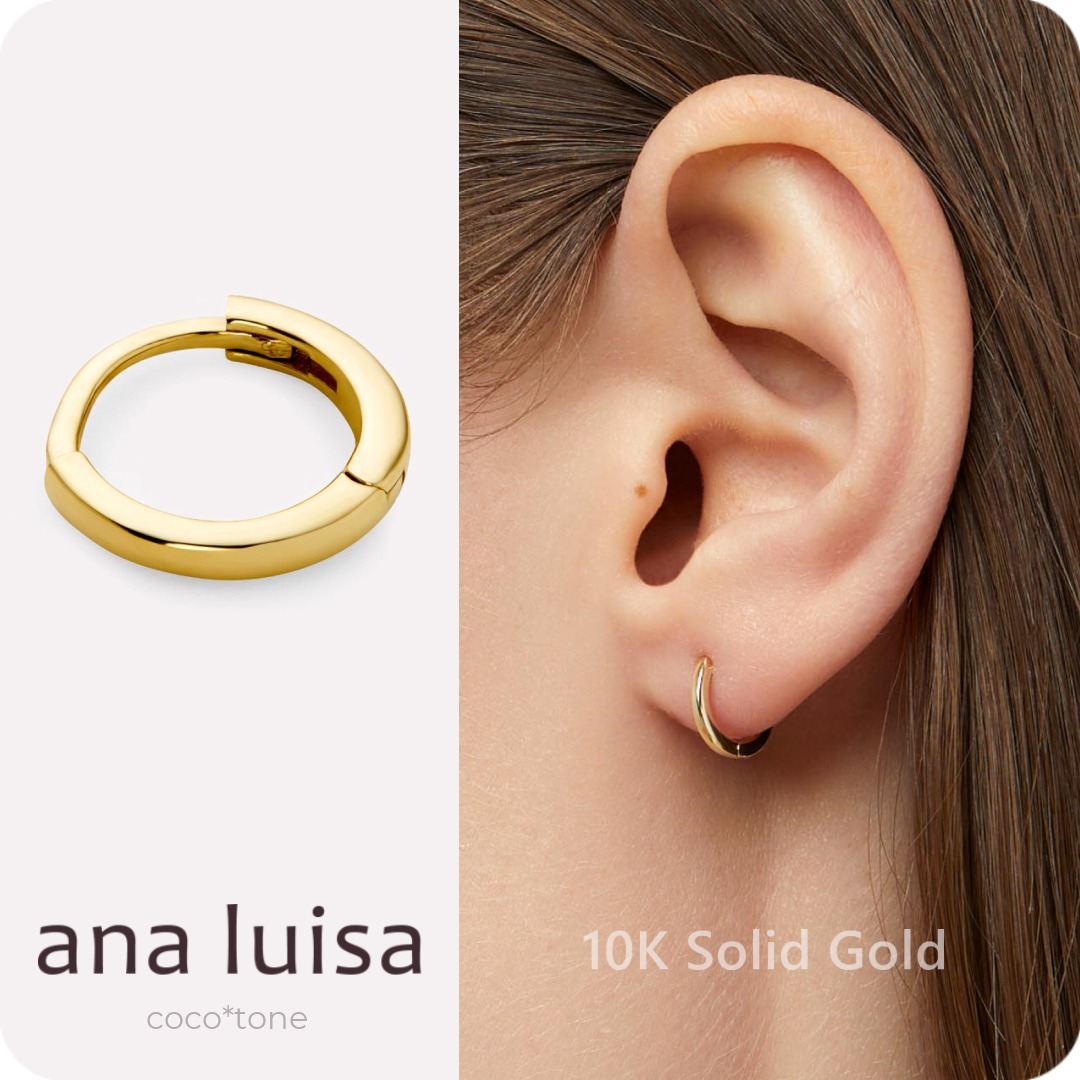 ana luisa◆10K SOLID GOLD シングルピアス＊HUGGIE HOOP