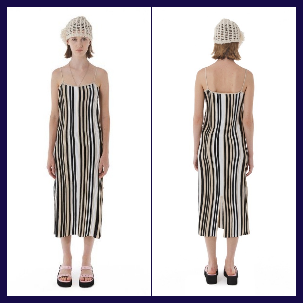 【CERRIC】 RIBBED KNIT DRESS / BEIGE