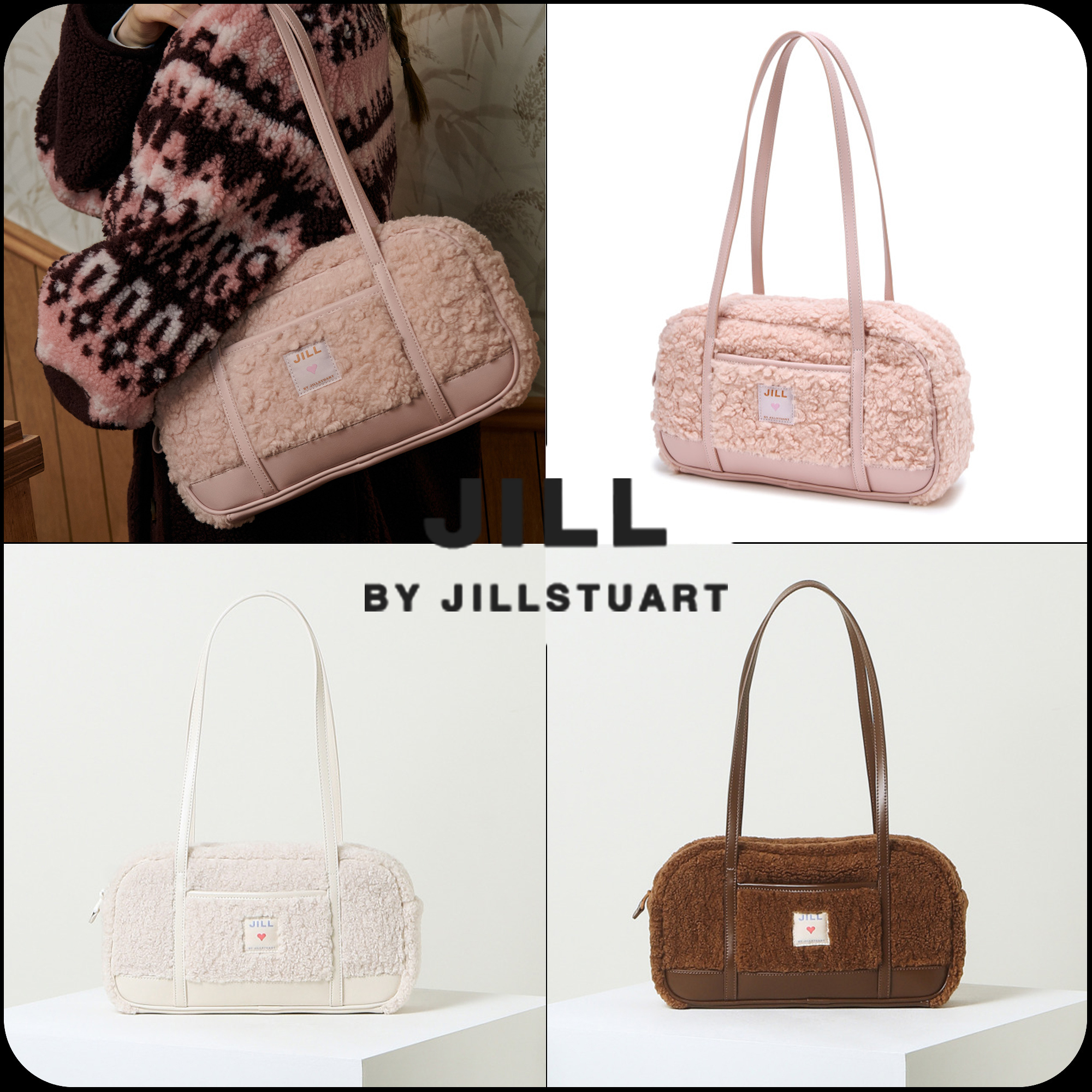 [JILLSTUART]★EDDY FUR HEART LABEL SHOULDER BAG