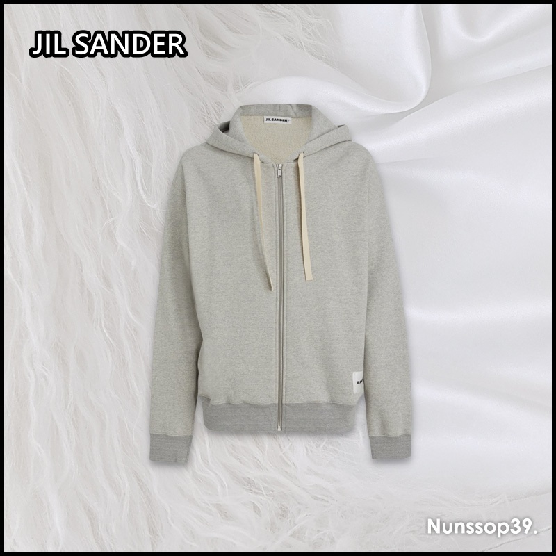 《JIL SANDER》 J47HG0101 J20010 052 LOGO フードジップアップ