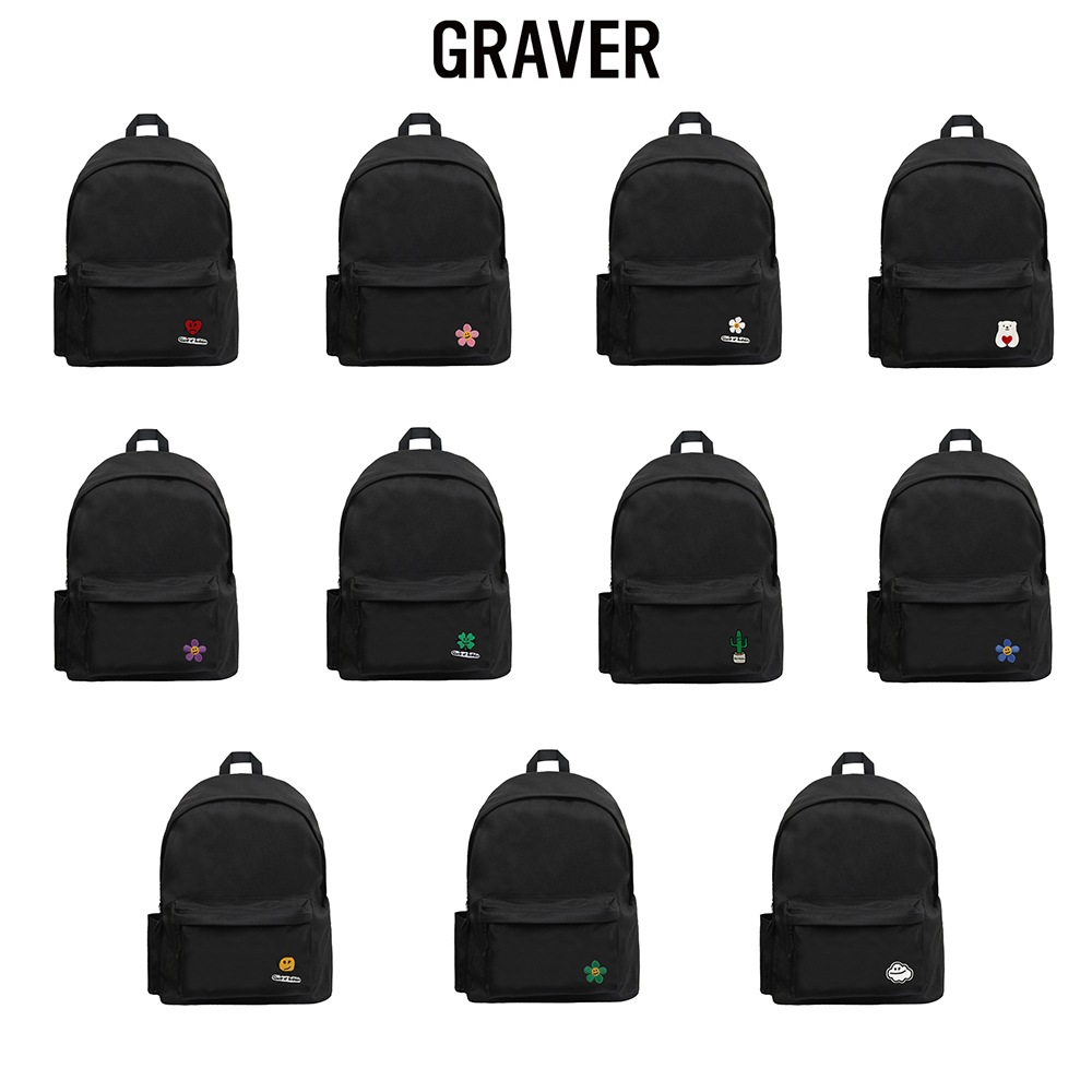 【GRAVER】23FW★ Embroidery One Pocket Backpack