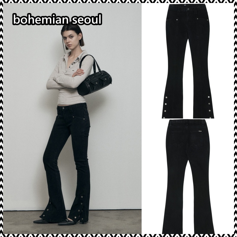 《bohemian seoul》 BUTTON FLY BOOTS CUT DENIM PANTS