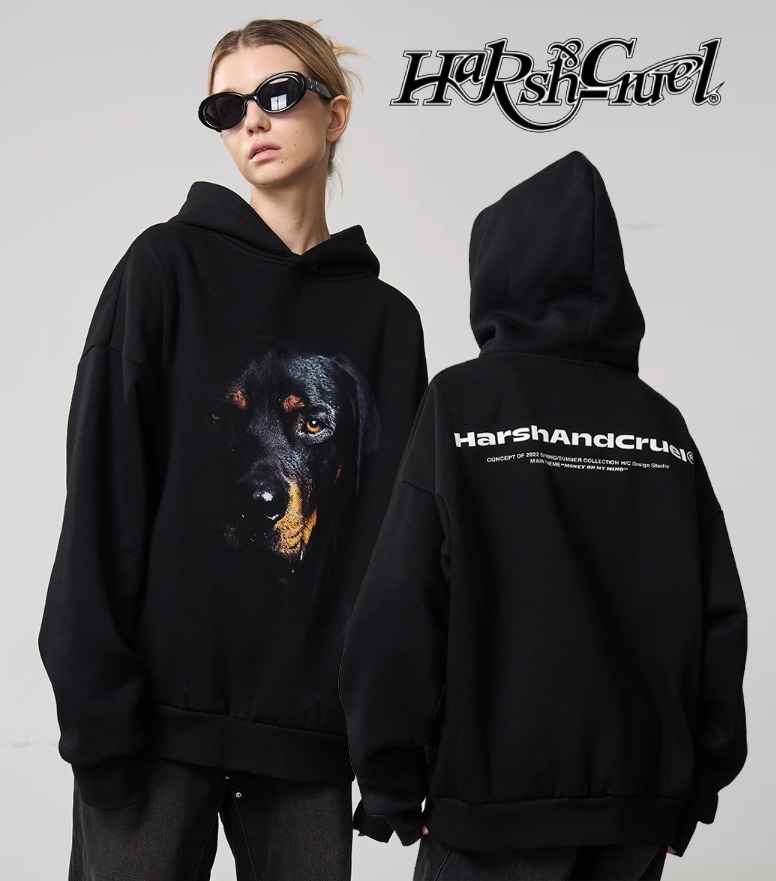 国内発/日本未入荷☆HARSH AND CRUEL☆ジップ パーカー☆ 送料関税込み[HARSH and CRUEL]パーカート☆日本未入荷☆新作☆