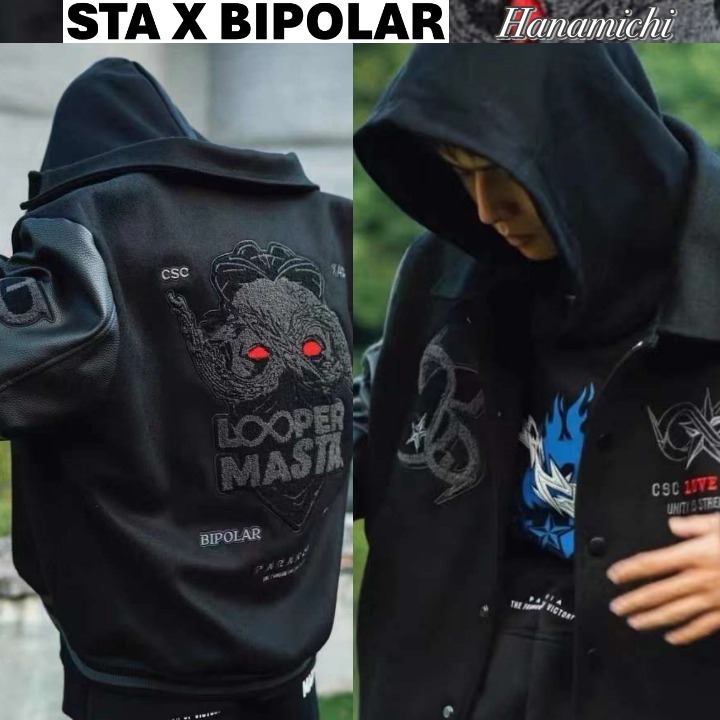【関税/送料無料】STA X BIPOLAR*FAUXレザースリーブ/スタジャン