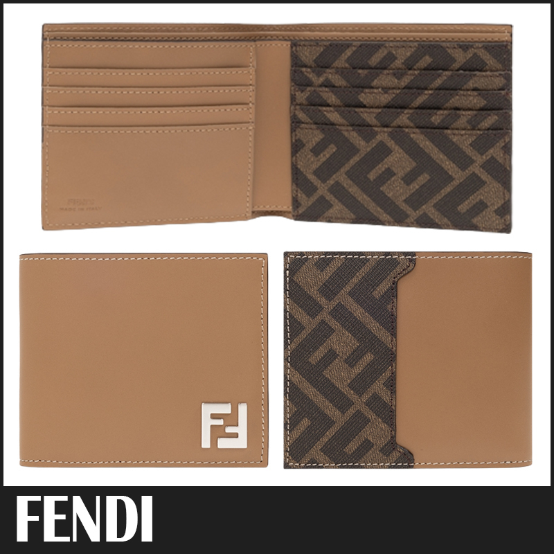 送料関税込☆FENDI FFロゴ メタル 二つ折り財布 メンズ☆超人気