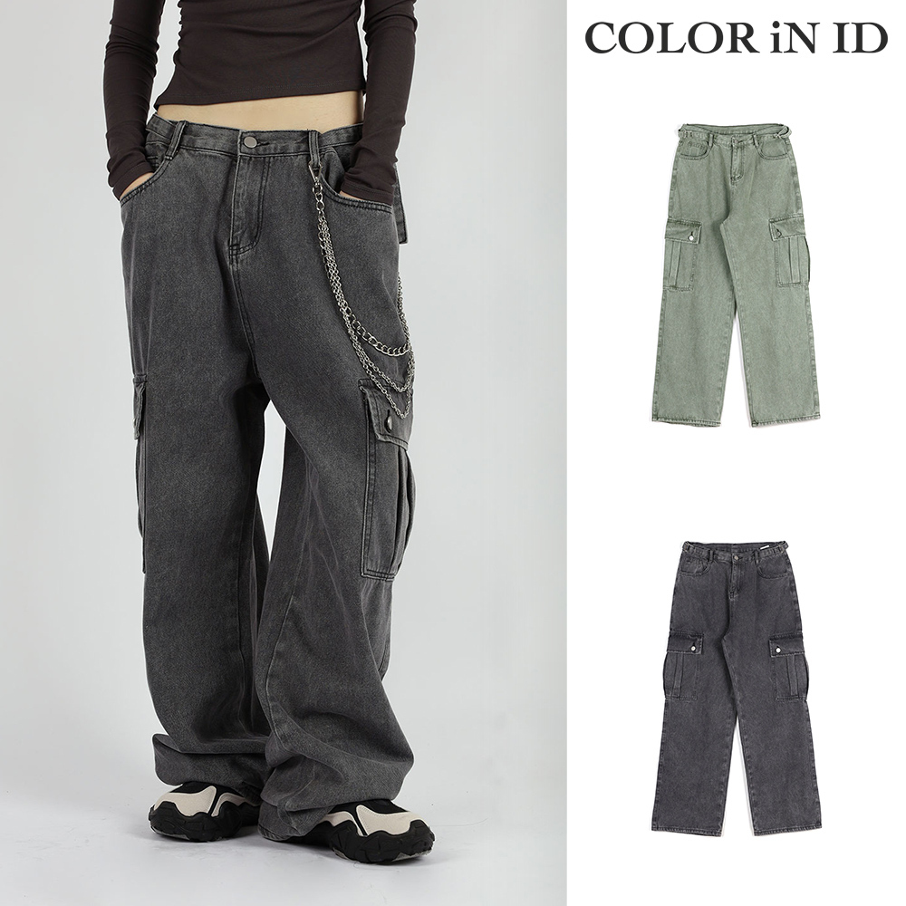 【COLOR iN ID】Vintage denim cargo pants