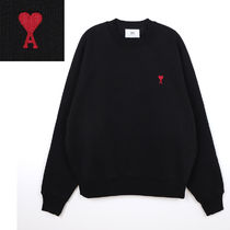 【関税込み】AMI Paris レッド ハーフジップ スウェットシャツ AMIPARIS(アミパリス) ハーフジップスウェット レッド サイズ S