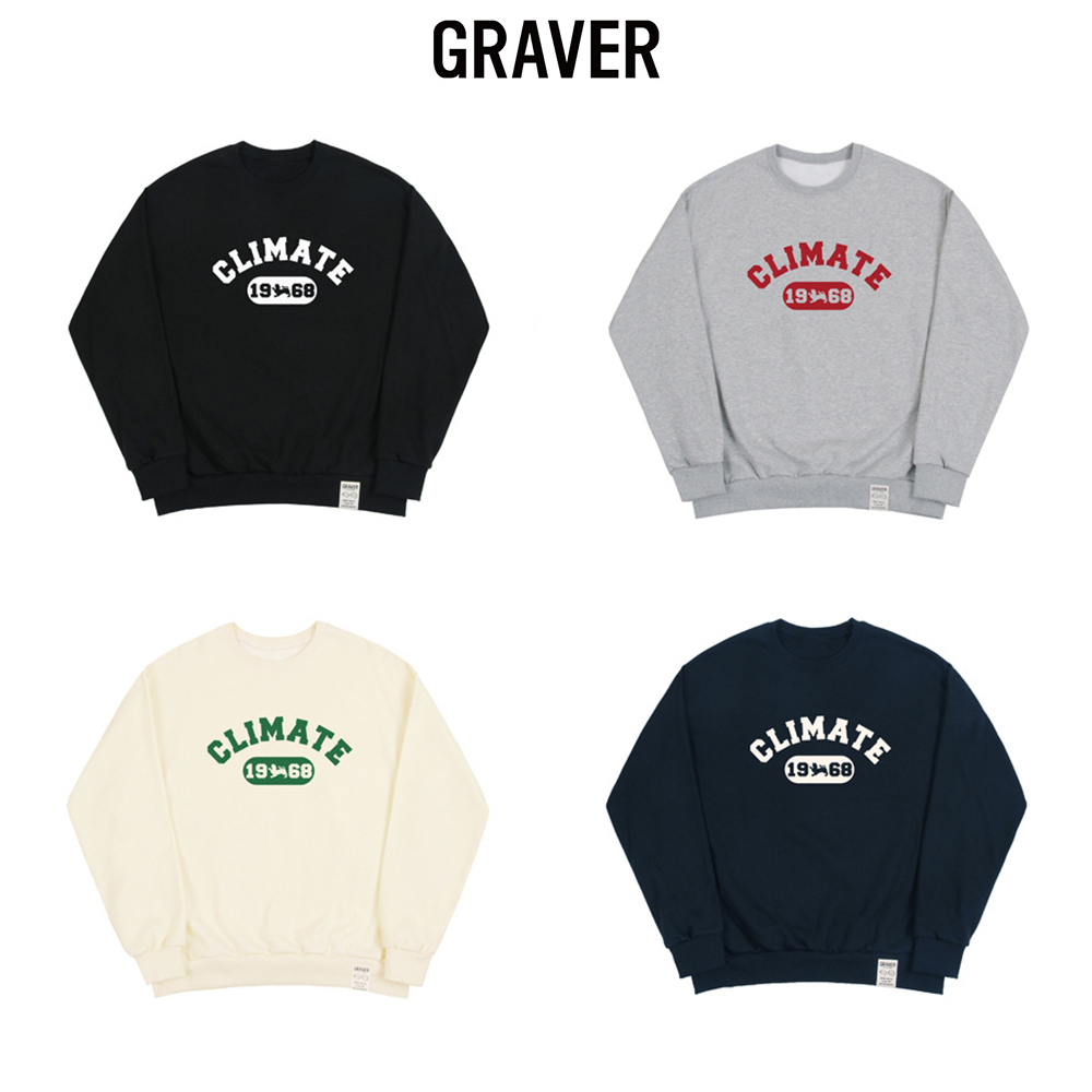 【GRAVER】23FW★ CLIMATE Logo 1968 Sweatshirt