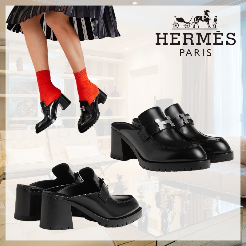 【素敵で高級感満載☆】HERMES 《フロール》60 ミュール