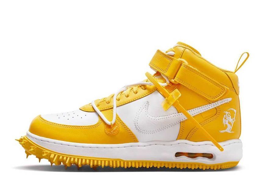 Off-White × Nike Air Force 1 Mid SP LTHR White and Varsity