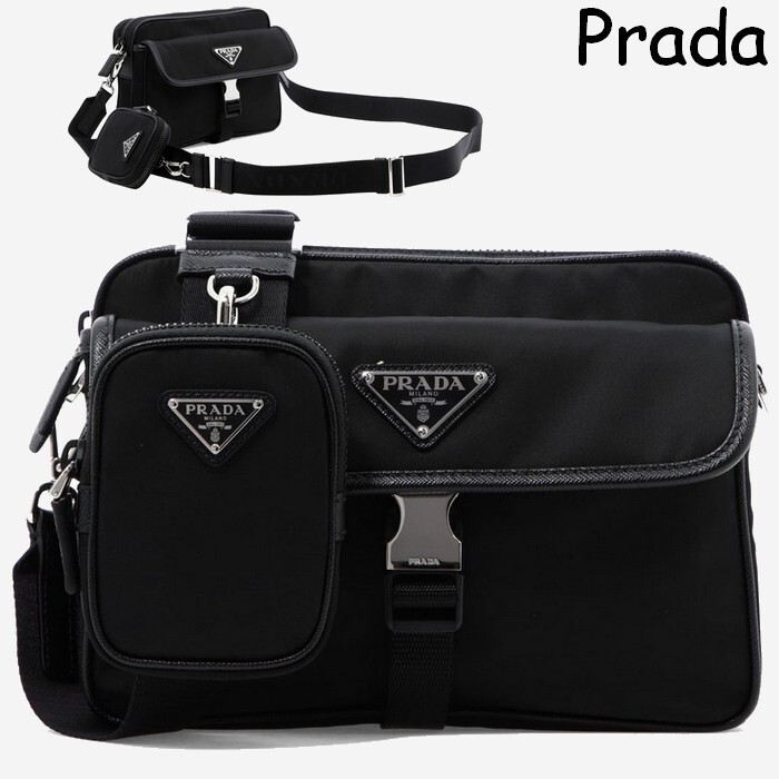 PRADA ナイロン xサフィアーノ ミニ ショルダーバッグ *先着価格