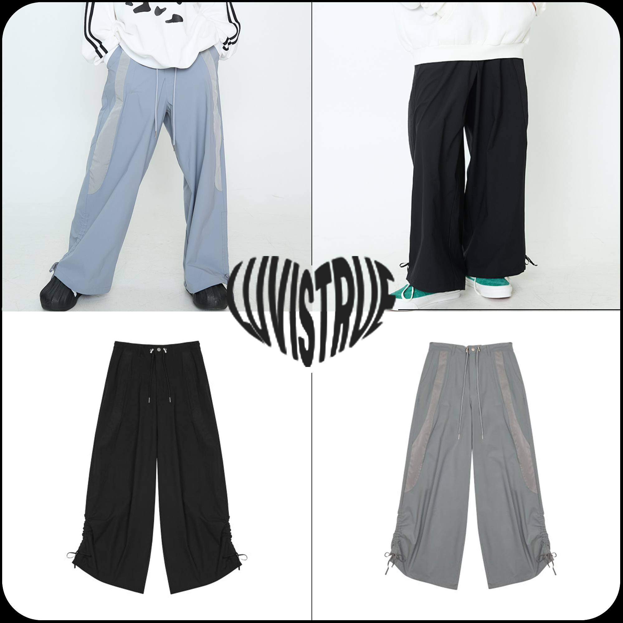 [LUV IS TRUE]★CH CURVED NYLON PANTS