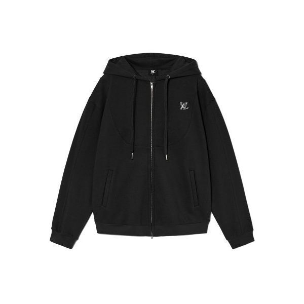 ジャケット WOOALONG Signature slit hood zipup BLACK