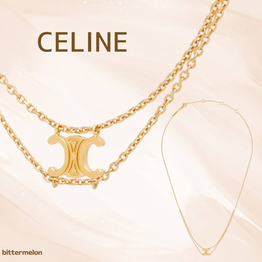 CELINE ◆ トリオンフ ネックレス ゴールド 調節可能 ギフトにも