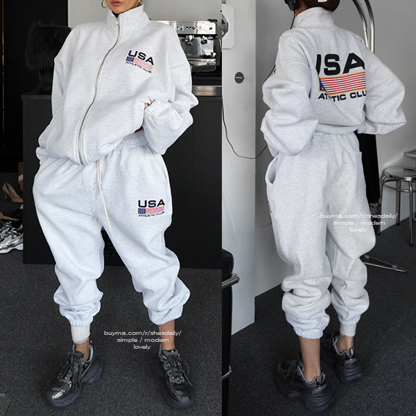 ユニセックス★USA★ジップパーカー&ジョガーパンツ SET