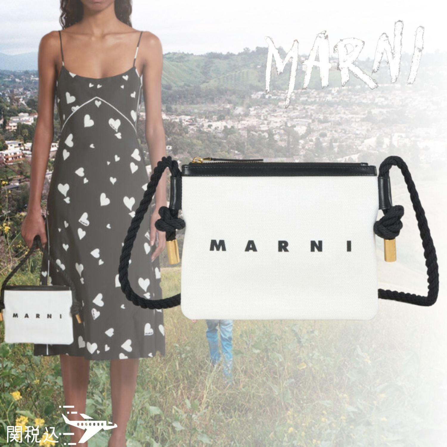 MARNI マルニ Marcel コットンキャンバス Pouch ポーチ