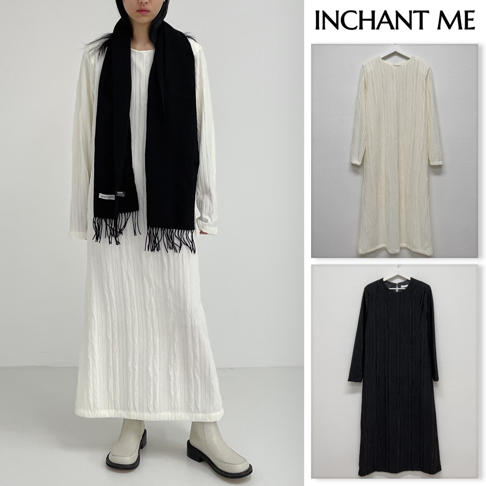 【INCHANT ME】Crease Padded Maxi One Piece
