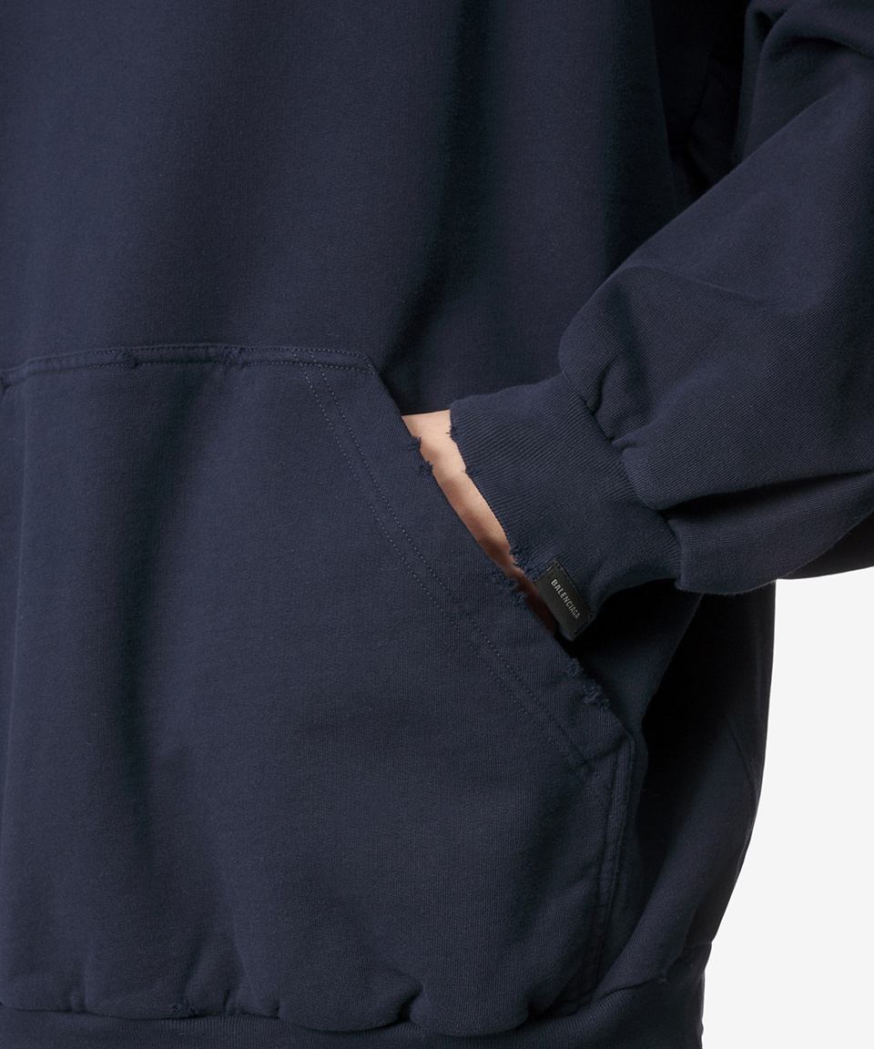 《BALENCIAGA》 761458 TPVE5 4140 LOGO COTTON HOOD SWEATSHIRT