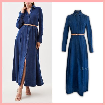 日本未入荷★Karen Millen デニムマキシシャツワンピース 日本未入荷☆Karen Millen 長袖デニムマキシシャツワンピース