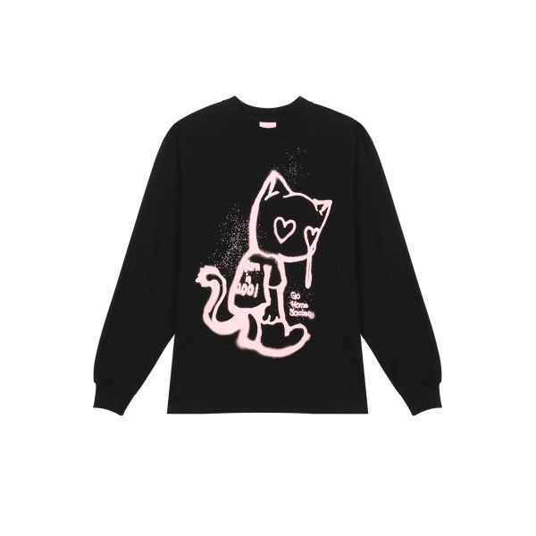 ITZAVIBE IBA23UT15BK LOVE CRYING CAT ロングスリーブブラック