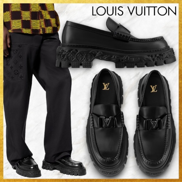 【訳あり】 すぐ届く ラインローファー バロック LouisVuitton 厚底でお洒落 靴