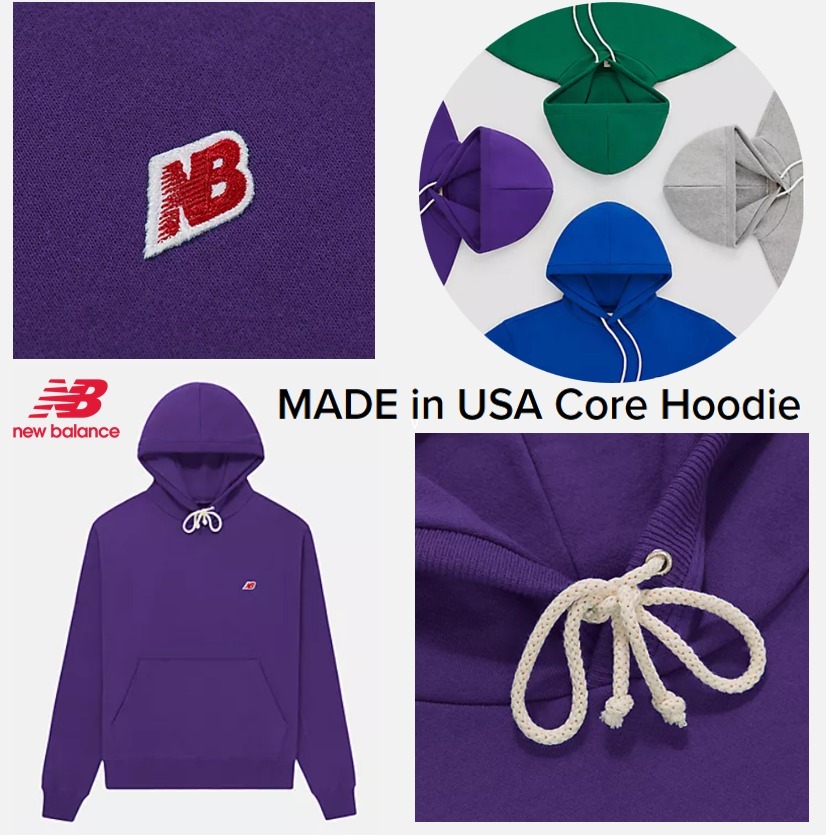 送料&関税込み ニューバランスメンズNB MADE in USA Core Hoodie