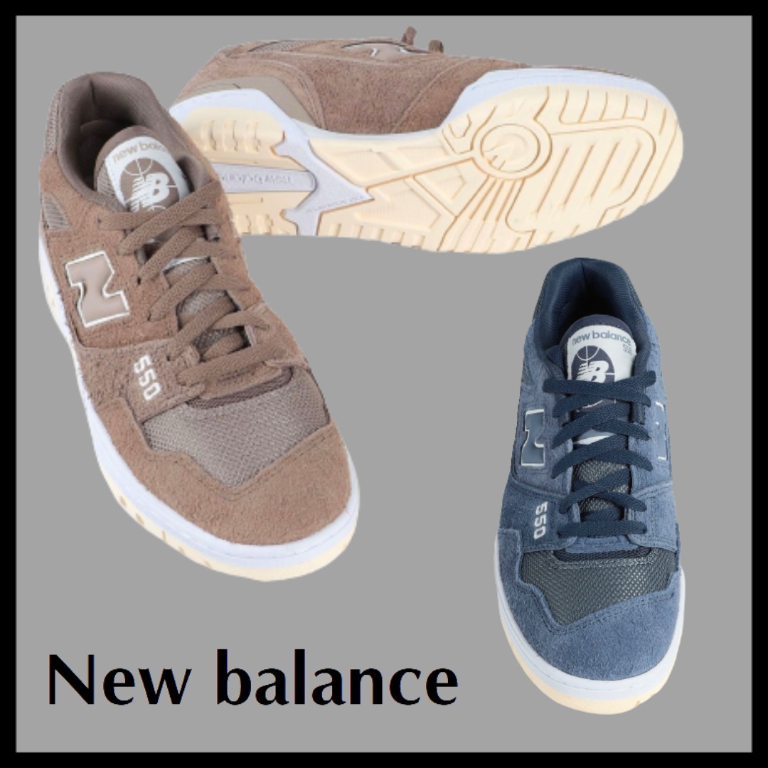 NEW BALANCE* ニューバランス 550 ロゴ スエード スニーカー 2色