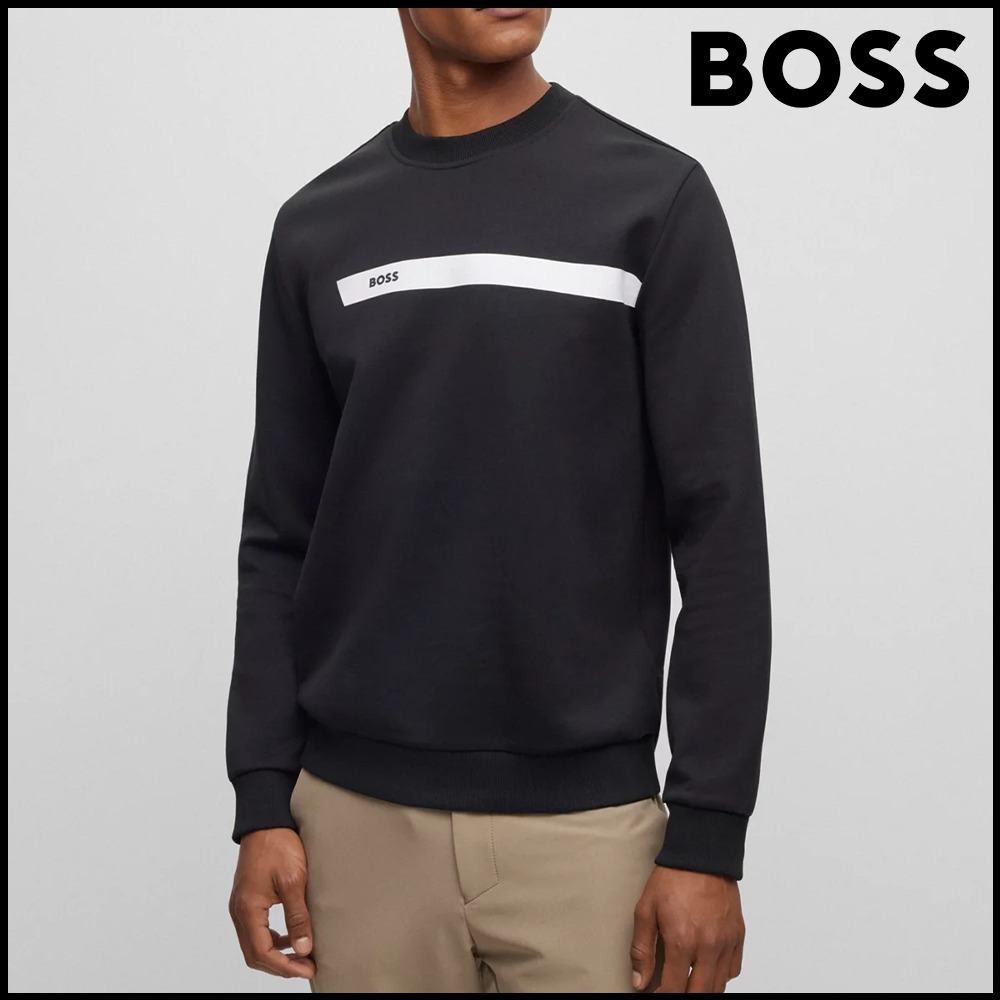 送料込★Hugo Boss★Te Mextour スウェットシャツ BOSS コットンブレンドスウェットシャツグラフィックロゴライン