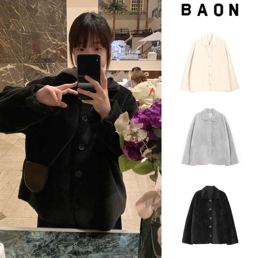 【BAON】Minto collar fleece mustang jacket