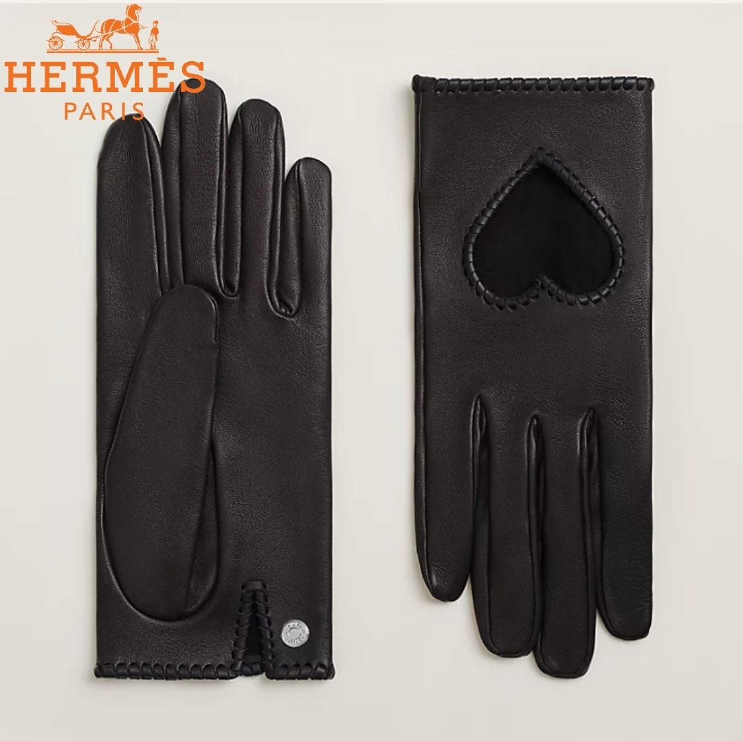 【HERMES 】キュートな印象◎エルメス ハートグローブ
