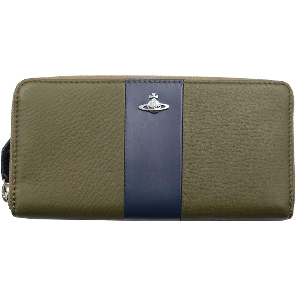 Vivienne Westwood ラウンド長財布 本革 カーキ K12654