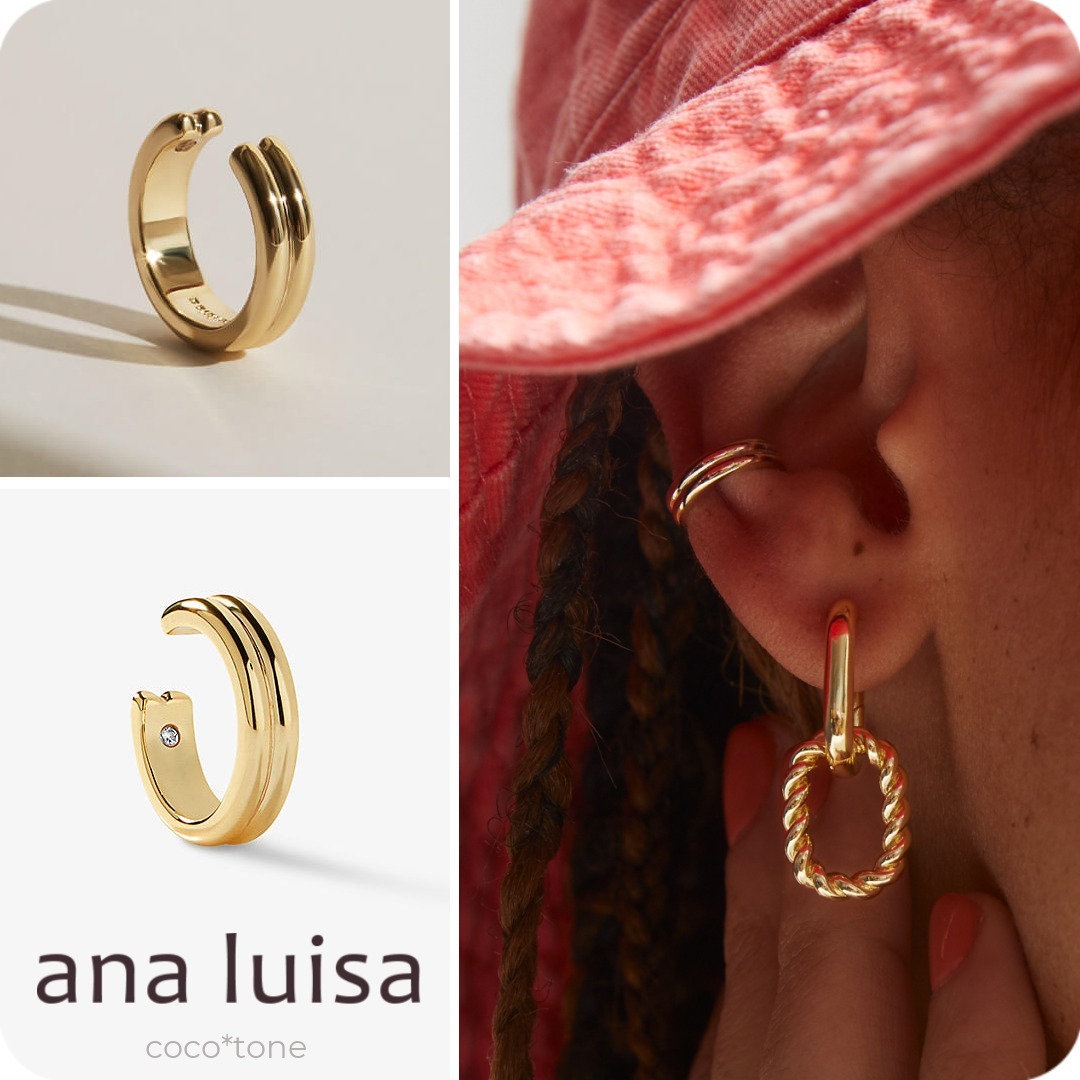 ana luisa◆片耳用 ダブルバンドイヤーカフ＊MICHELLE CUFF
