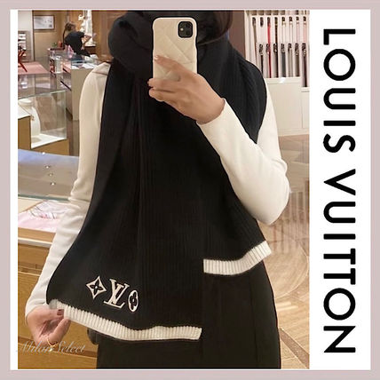 Louis Vuitton Knit & Fur Monogram Unisex Wool Halloween Bridal Logo