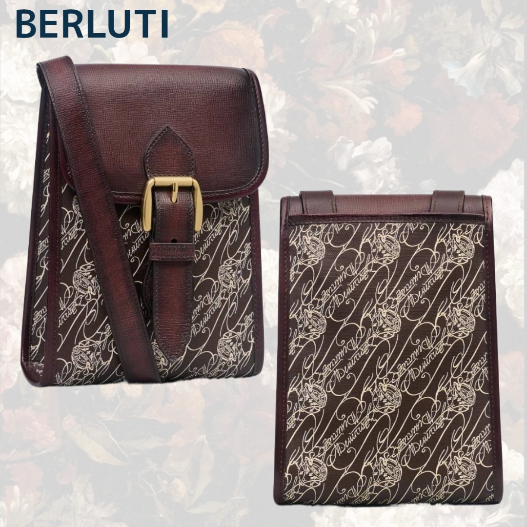 Berluti トワルマルブーフ メッセンジャーバッグ ダークブラウン