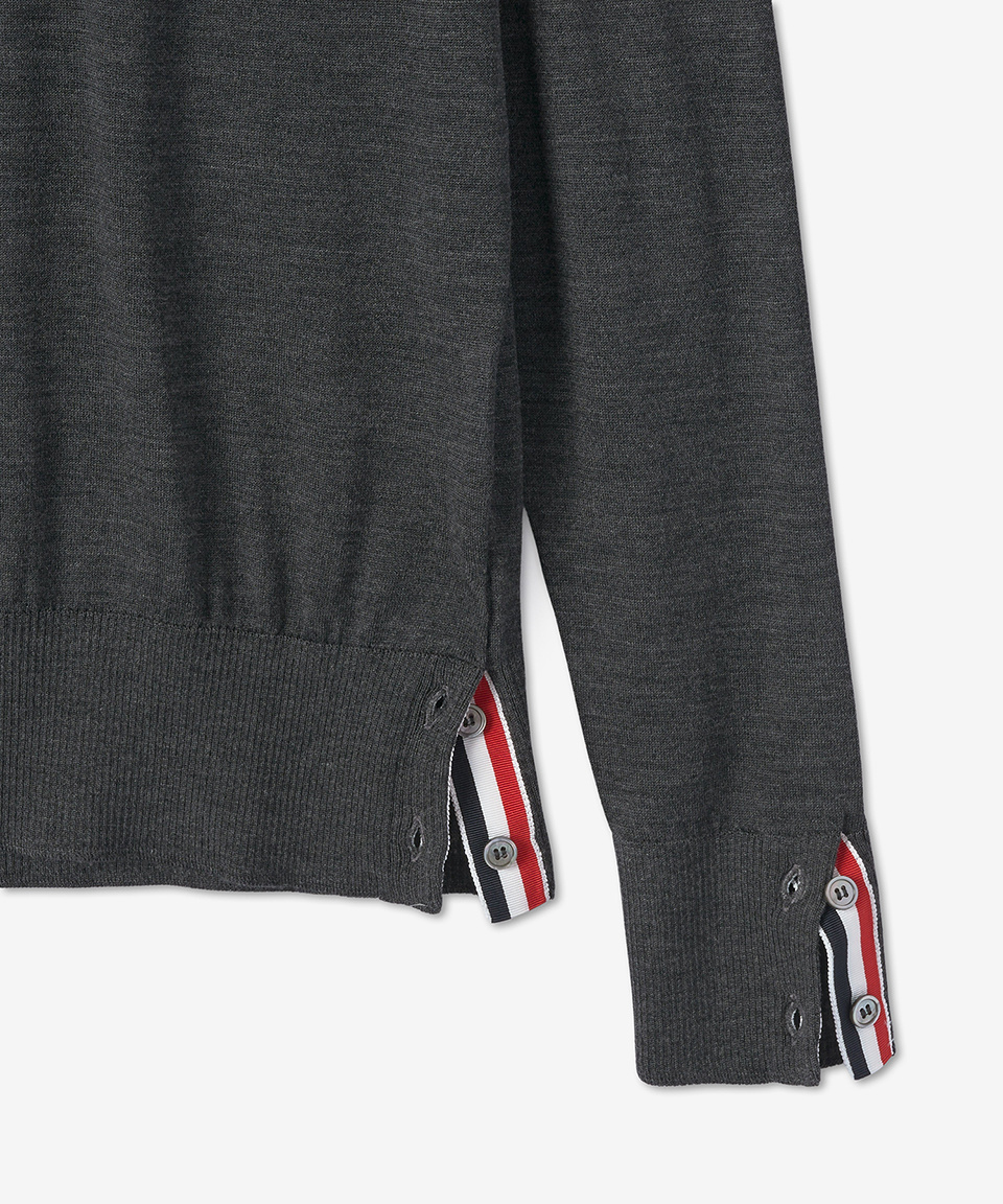 《THOM BROWNE》 MKA002A Y1014 022 4 BAR MERINO WOOL KNIT