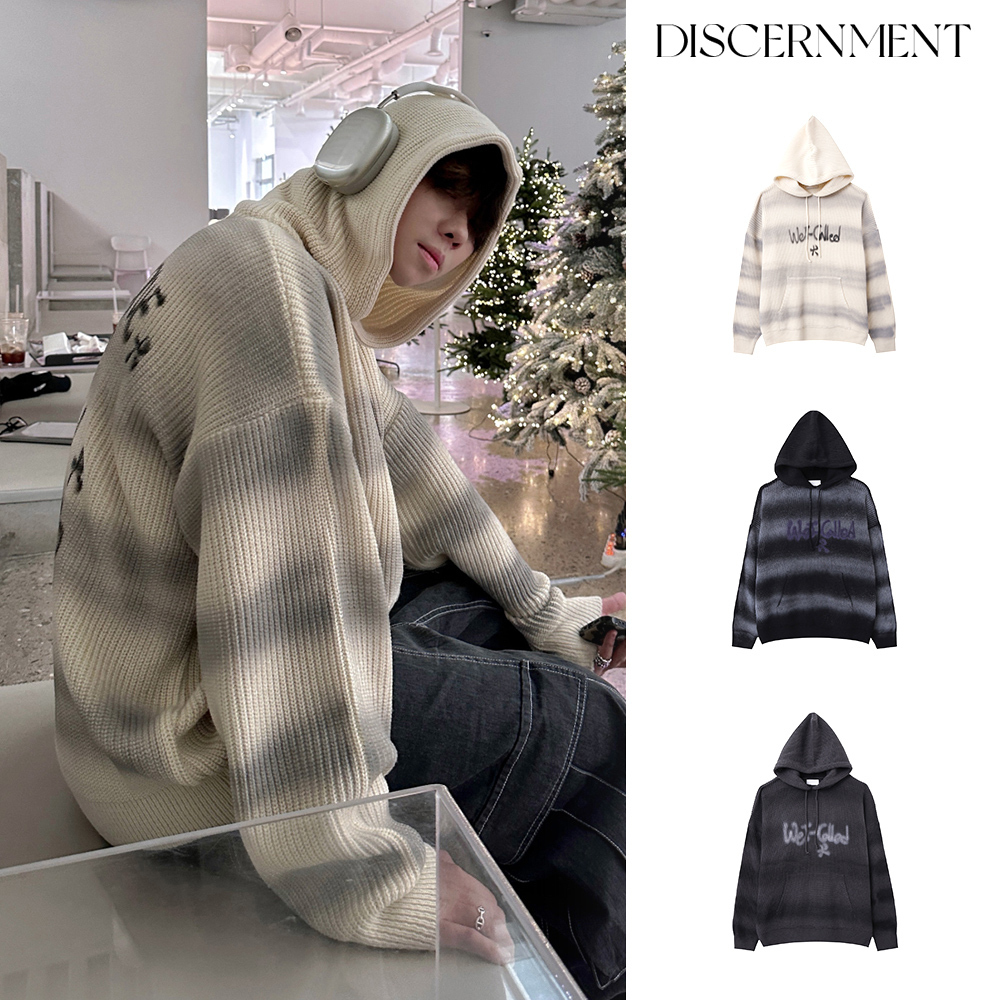 【DISCERNMENT】Blurry Spray Hood Knit