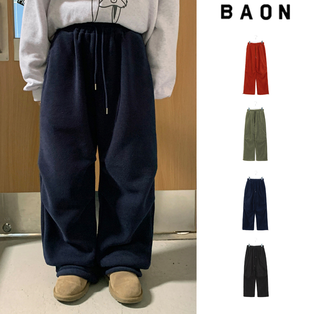 【BAON】[unisex] Hoppen brushed banding fleece parachute PT