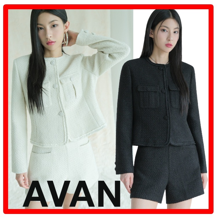 ☆韓国の人気☆【AVANDRESS】☆Sara Round Tweed Jacke.t☆