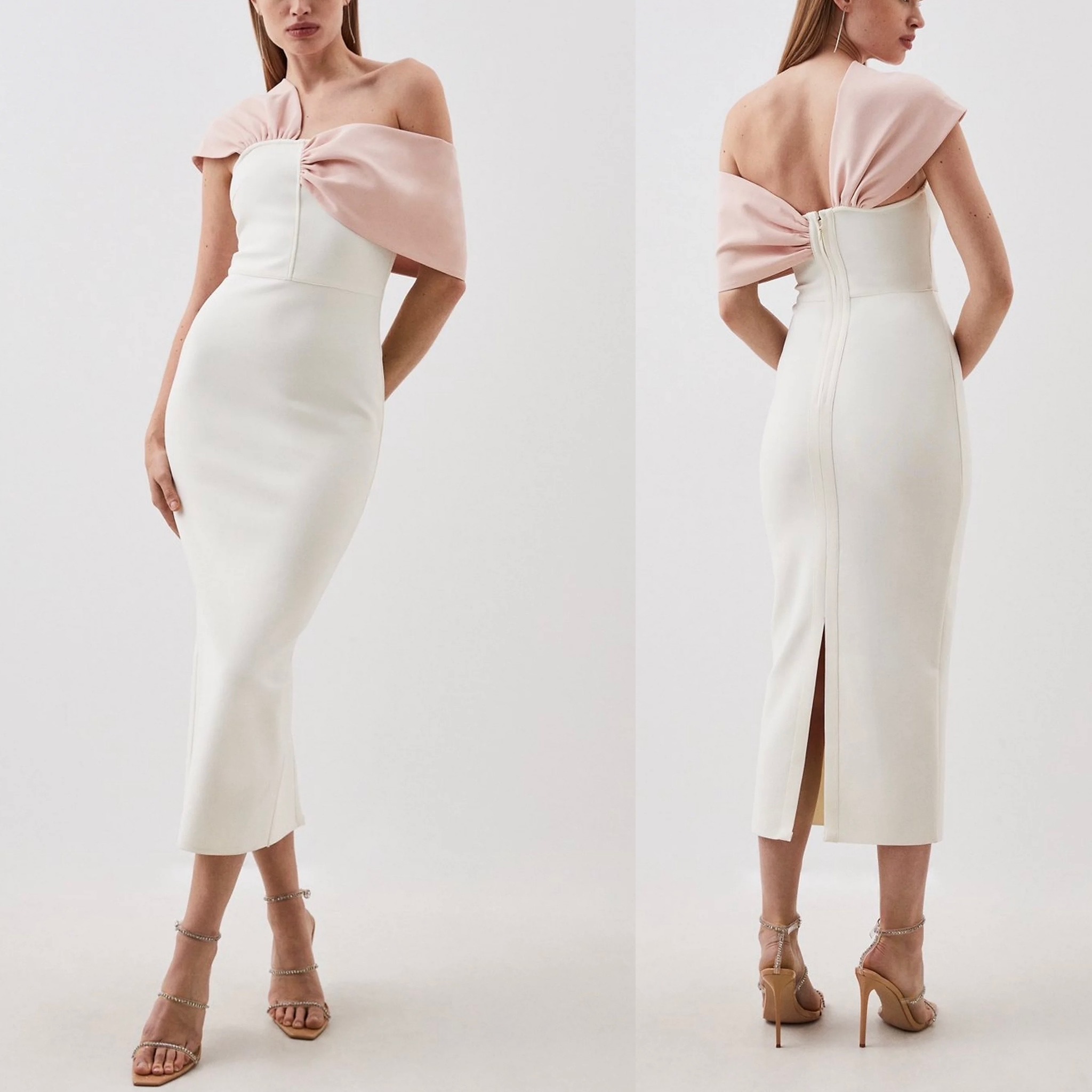 安心追跡付【KAREN MILLEN】アシンメトリックニットワンピ