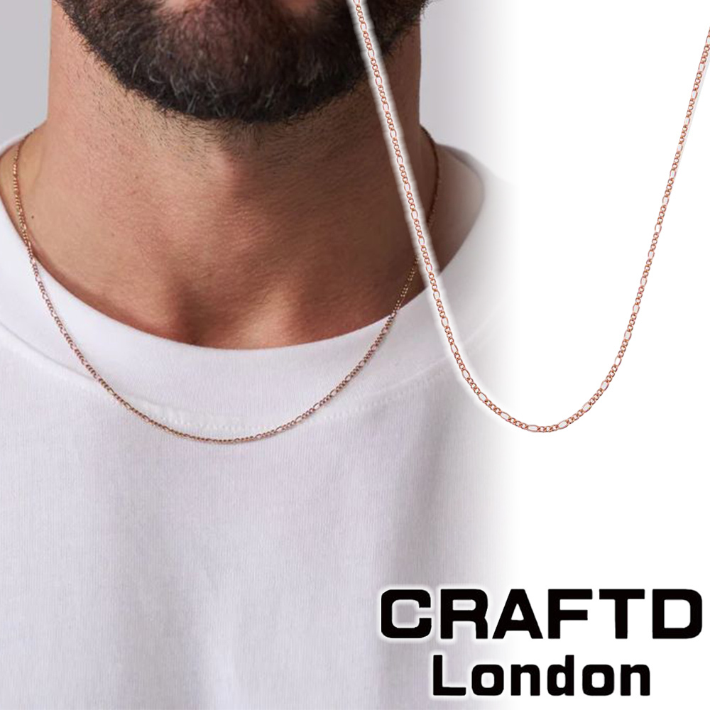 CRAFTD London ネックレス ROUND FIGARO ローズゴールド