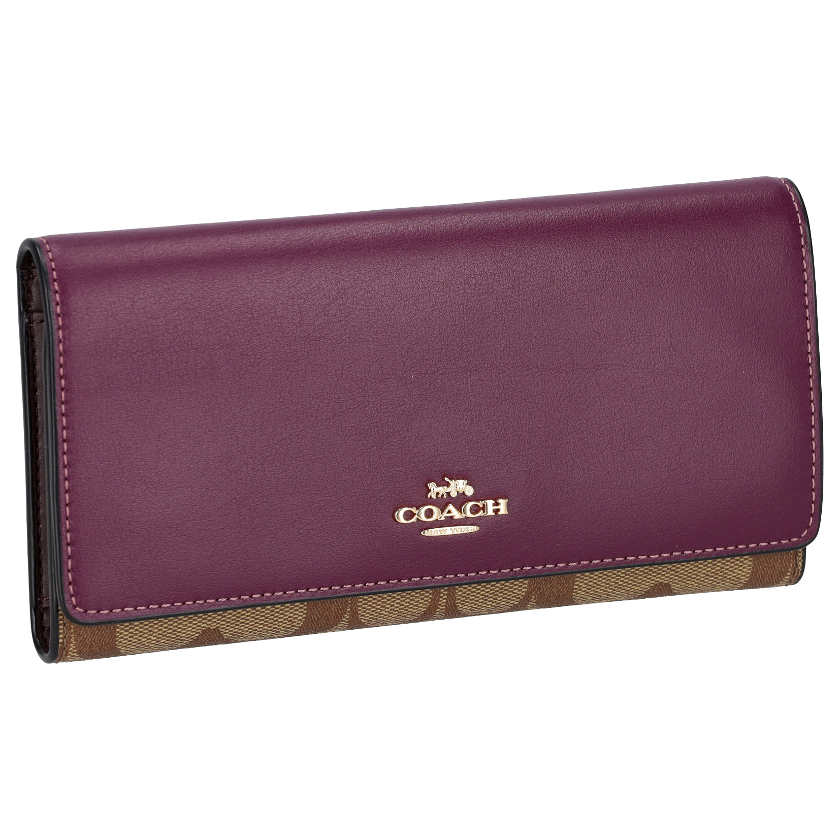 コーチ COACH 財布 長財布 シグネチャー ブラウン パープル
