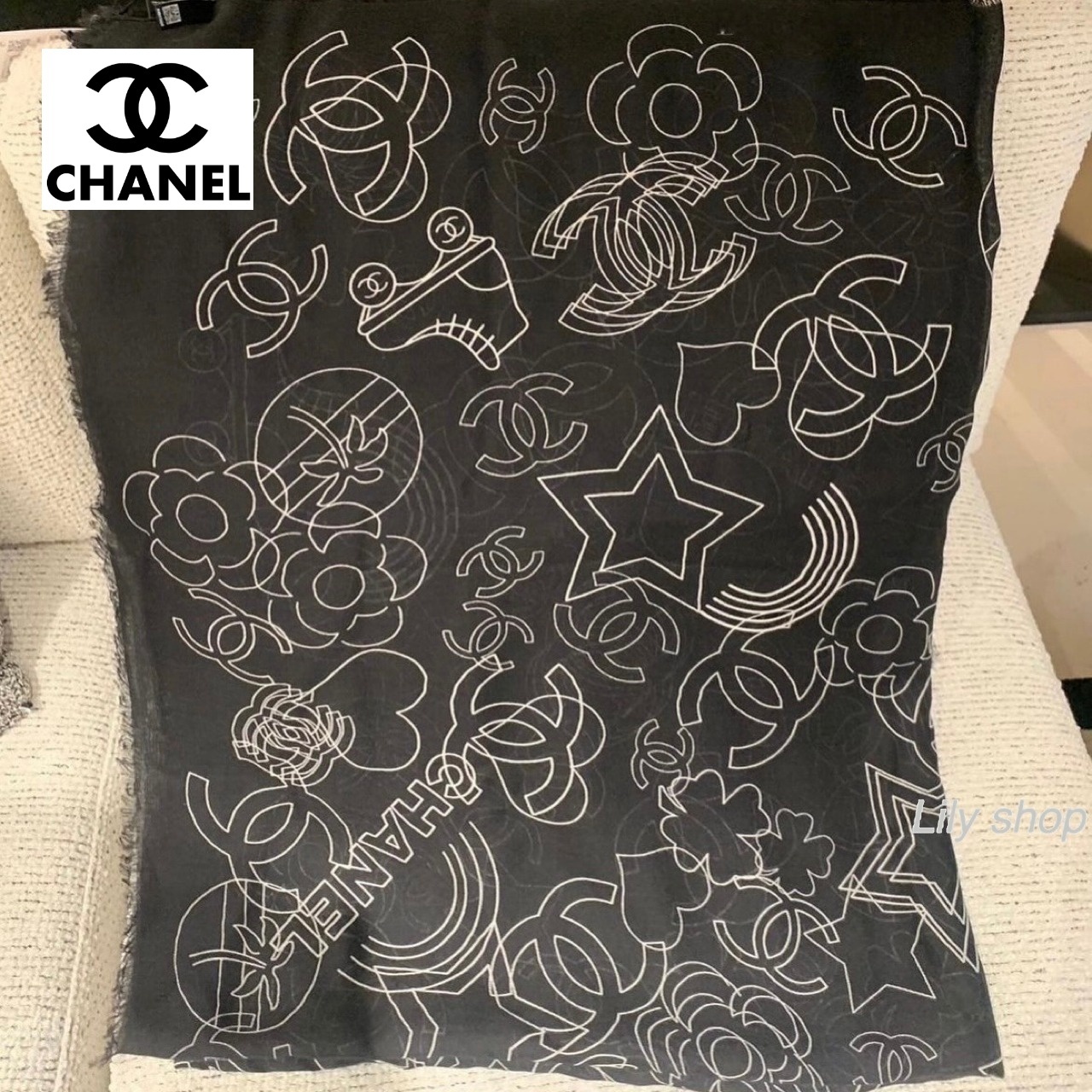 【24C 便利で暖か♪】CHANEL ショール マフラー ストール