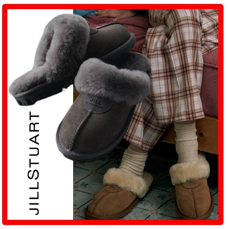 ☆韓国の人気☆【JILLSTUART】☆POBI 羊革 FUR スリッパ☆