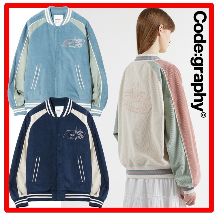 ☆【CODE GRAPHY】☆CORDUROY COLORING BAR CITY JACKE.T☆