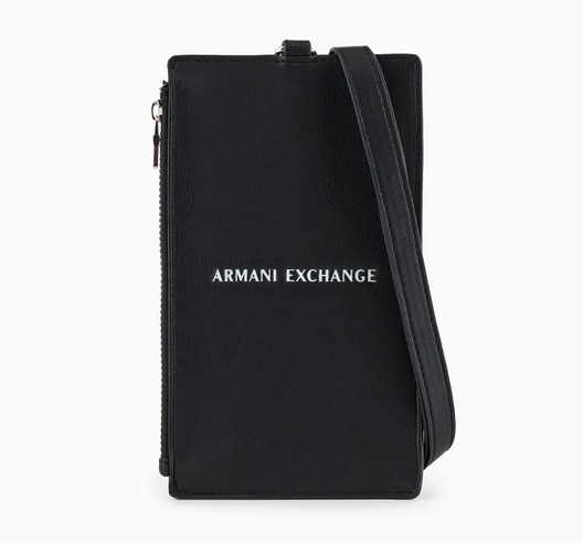 ■EMPORIO ARMANI■ジップ&ポケット フォンケース Armani Exchange スマホケース ジップポケット ストラップ付