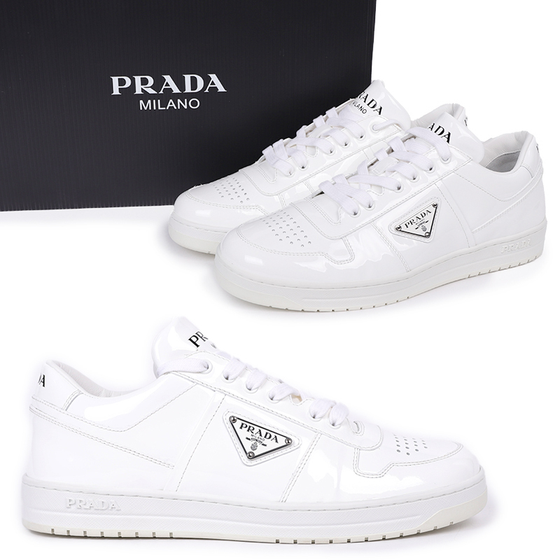 関税負担なし☆PRADA ダウンタウン パテントレザー スニーカー