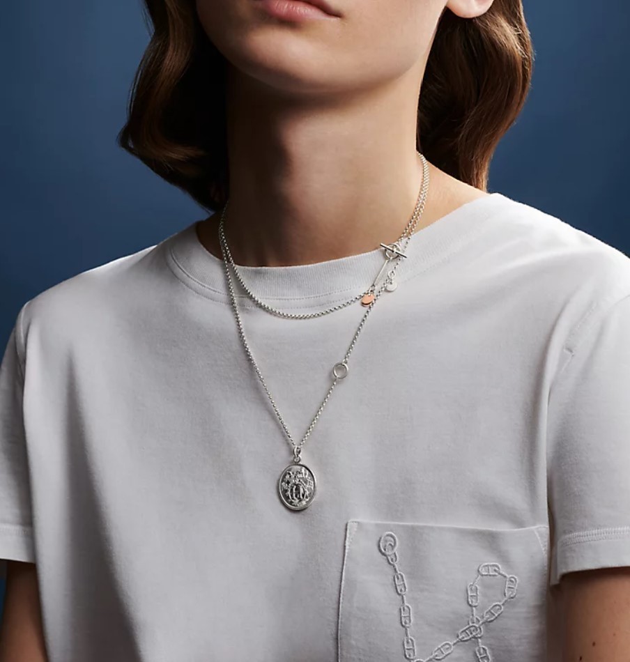【HERMES】Ex-Libris ロングネックレス ミディアム 直営店買付