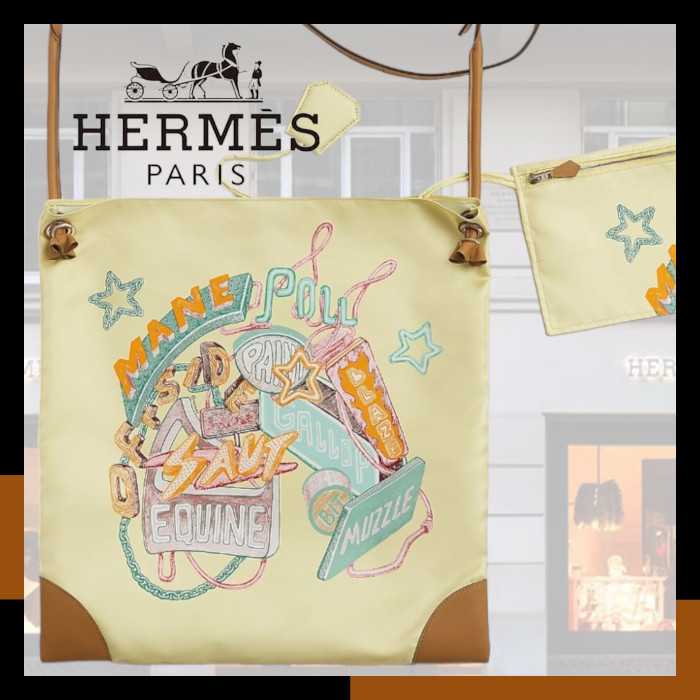 HERMES お洒落ショルダーバッグ 本革レザー シルク Silkycity 41